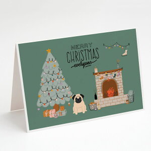 [] Caroline's Treasures tH[pO NX}XJ[hitjA5C` x 7C`i8JEg [yVCOʔ] | Caroline's Treasures Fawn Pug Christmas Greeting Cards with Envelopes, 5" x 7" (8 Cou