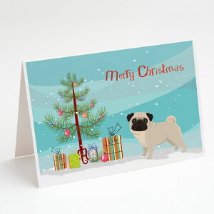 [RDY] [] Caroline's Treasures pÕNX}XJ[hitjA5C` x 7C`i8JEg [yVCOʔ] | Caroline's Treasures Pug Christmas Greeting Cards with Envelopes, 5" x 7" (8 Count)