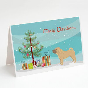 [] Caroline's Treasures V[yC NX}XJ[hitjA5C` x 7C`i8JEg [yVCOʔ] | Caroline's Treasures Shar Pei Christmas Greeting Cards with Envelopes, 5" x 7" (8 Count)