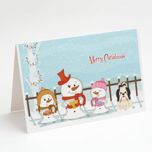 [��������] Caroline's Treasures Merry Christmas Carolers Shih Tzu Black White Christmas Greeting Cards with Envelopes, 5" x 7" (8 Count)�i�����[�N���X�}�X �L�������[�Y �V�[�Y�[ �u���b�N �z���C�g �N���X�}�X �O��