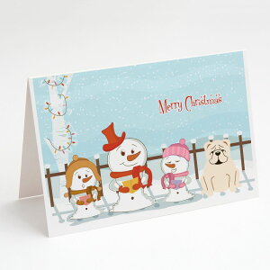 [��������] Caroline's Treasures Merry Christmas Carolers English Bulldog White Christmas Greeting Cards with Envelopes, 5" x 7" (8 Count) [�y�V�C�O�ʔ�] | Caroline's Treasures Merry Christmas Carolers English Bulldog White Christmas Greet