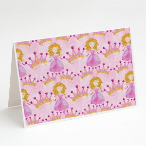 [��������] ���ʉ�̃v�����Z�X�ƃN���E�� �O���[�e�B���O�J�[�h�ƕ��� 8������ [�y�V�C�O�ʔ�] | Watercolor Princess and Crown Greeting Cards and Envelopes Pack of 8