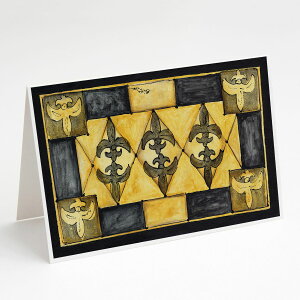 [��������] Caroline's Treasures �t���[���E�h�E���X�E�O���[�e�B���O�J�[�h�A�����t���A5�C���`x7�C���`�i8�J�E���g�j [�y�V�C�O�ʔ�] | Caroline's Treasures Fleur de lis Greeting Cards with Envelopes, 5" x