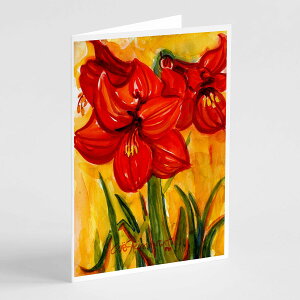 [RDY] [��������] Caroline's Treasures �t�����[�A�}�����X�E�O���[�e�B���O�J�[�h�A�����t���A5�C���`x7�C���`�i8�J�E���g�j [�y�V�C�O�ʔ�] | Caroline's Treasures Flower Amaryllis Greeting Cards with Envelopes, 5