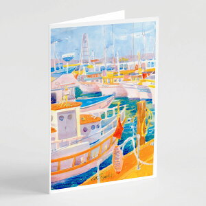 [��������] Caroline's Treasures Shirmp Boats Greeting Cards with Envelopes, 5 x 7 (8 Count) [�y�V�C�O�ʔ�] | Caroline's Treasures Shirmp Boats Greeting Cards with Envelopes, 5 x 7 (8 Count)