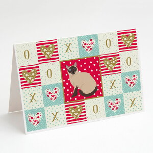 [��������] Caroline's Treasures �V�����L�O���[�e�B���O�J�[�h�i�����t���j�A5�C���` x 7�C���`�i8�J�E���g [�y�V�C�O�ʔ�] | Caroline's Treasures Siamese Traditional Cat Love Greeting Cards with Envelopes, 5" x