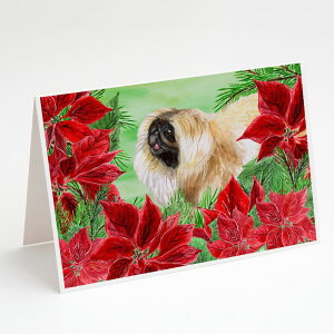 [RDY] [��������] Caroline's Treasures Pekingese Poinsettas Christmas Greeting Cards with Envelopes, 5" x 7" (8 Count) [�y�V�C�O�ʔ�] | Caroline's Treasures Pekingese Poinsettas Christmas Greeting Cards with Envelopes, 5" x 7" (8 Count)