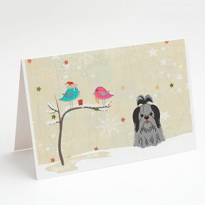 [RDY] [��������] Caroline's Treasures Shih Tzu Black and Silver Christmas Greeting Cards with Envelopes, 5" x 7" (8 Count) [�y�V�C�O�ʔ�] | Caroline's Treasures Shih Tzu Black and Silver Christmas Greeting Cards with Envelopes, 5" x 7" (8 Count