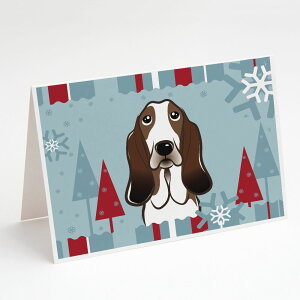 [] Caroline's Treasures oZbgnEh̃NX}XJ[hitjA5C` x 7C`i8JEg [yVCOʔ] | Caroline's Treasures Winter Basset Hound Christmas Greeting Cards with Envelo