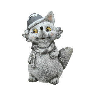 [RDY] [] 18C`͂߂̋␻̌ǂ̃NX}X̃e[ȕ̑܂Ԃ [yVCOʔ] | 18" Snow Dusted Glitter Silver Fox Christmas Table Top Decoration