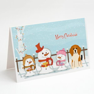 [] Caroline's Treasures Merry Christmas Carolers Beagle Tricolor Christmas Greeting Cards with Envelopes, 5" x 7" (8 Count)i[NX}X L[Y r[O gR[ NX}X O[eB