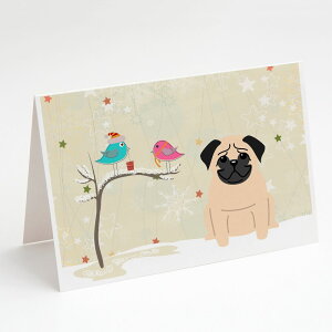[] Caroline's Treasures Pug Fawn NX}XJ[hitjA5C` x 7C`i8JEg [yVCOʔ] | Caroline's Treasures Pug Fawn Christmas Greeting Cards with Envelopes, 5" x 7" (8 Count)