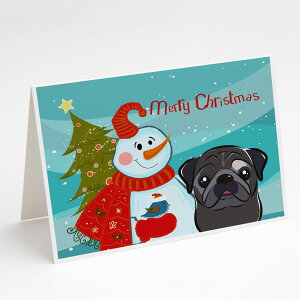 [RDY] [��������] Caroline's Treasures Snowman with Black Pug Christmas Greeting Cards with Envelopes, 5" x 7" (8 Count) [�y�V�C�O�ʔ�] | Caroline's Treasures Snowman with Black Pug Christmas Greeting Cards with Envelopes, 5" x 7" (8 Count)