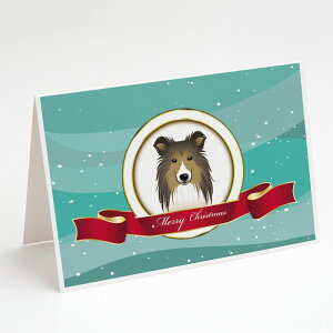 [] Caroline's Treasures VFeB NX}XJ[hitjA5C` x 7C`i8JEg [yVCOʔ] | Caroline's Treasures Sheltie Christmas Greeting Cards with Envelopes, 5" x 7" (8 Count)