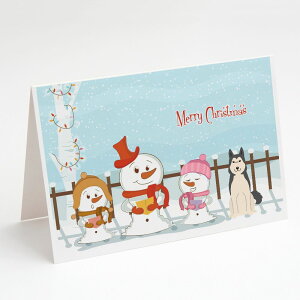 [��������] Caroline's Treasures Merry Christmas Carolers West Siberian Laika Spitz Christmas Greeting Cards with Envelope, 5" x 7" (8 Count)�i�����[�N���X�}�X�L�������[�Y�E�F�X�g�V�x���A���C�J�X�s�b�c�N���X�}