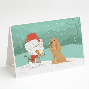 [��������] Caroline's Treasures Tan Spaniel Snowman Christmas Greeting Cards with Envelop, 5" x 7" (8 Count) [�y�V�C�O�ʔ�] | Caroline's Treasures Tan Spaniel Snowman Christmas Greeting Cards with Envelopes, 5" x 7" (8 Count)