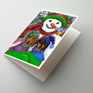 [] Caroline's Treasures _bNXtg NX}XJ[hitjA5C` x 7C`i8JEg [yVCOʔ] | Caroline's Treasures Dachshund Christmas Greeting Cards with Envelopes, 5" x 7" (8