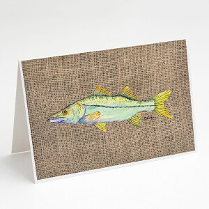 [RDY] [��������] Caroline's Treasures Fish Snook Faux Burlap Greeting Cards with Envelopes, 5 x 7 (8 Count)�i�t�B�b�V���E�X�k�[�N�E�t�F�C�N�E�o�[���b�v�E�O���[�e�B���O�J�[�h�A�����t���j�B [�y�V�C�O�ʔ�]