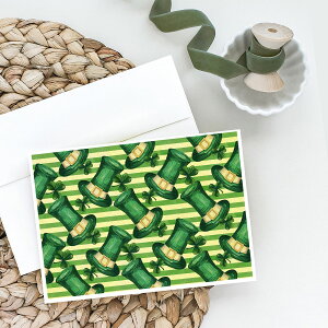 [] ʉZgEpgbNXEfCEvVXq̃O[eBOJ[hƕ8 [yVCOʔ] | Watercolor St Patrick's Day Leprechan Hat Greeting Cards and Envelopes Pack of 8