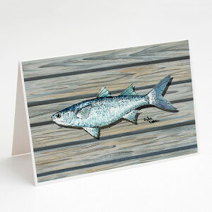 [RDY] [��������] Caroline's Treasures Mullet Fish on Pier �O���[�e�B���O�J�[�h�i�����t���j�A5�C���` x 7�C���`�i8�J�E���g [�y�V�C�O�ʔ�] | Caroline's Treasures Mullet Fish on Pier Greeting Cards with Envelopes, 5 x 7