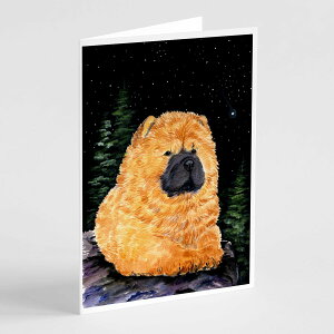 [RDY] [��������] Caroline's Treasures Starry Night Chow Chow �O���[�e�B���O�J�[�h�i�����t���j�A5�C���` x 7�C���`�i8�J�E���g [�y�V�C�O�ʔ�] | Caroline's Treasures Starry Night Chow Chow Greeting Cards with Envelopes,