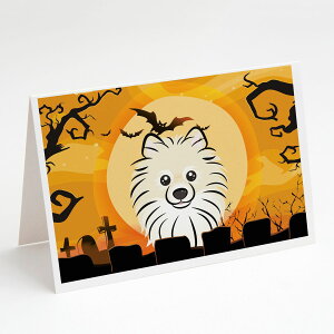 [] Caroline's Treasures |jAEnEBEO[eBOJ[hAtA5C`x7C`i8JEgj [yVCOʔ] | Caroline's Treasures Pomeranian Halloween Greeting Cards with