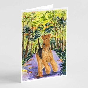 [RDY] [��������] Caroline's Treasures �G�A�f�[���E�O���[�e�B���O�J�[�h�i�����t���j�A5�C���`x7�C���`�i8�J�E���g [�y�V�C�O�ʔ�] | Caroline's Treasures Airedale Greeting Cards with Envelopes, 5 x 7 (8 Count)