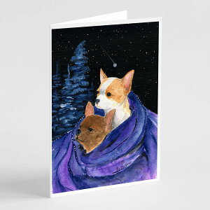 [��������] Caroline's Treasures Starry Night Chihuahua Greeting Cards with Envelopes, 5" x 7" (8 Count)�i�X�^�[���[�E�i�C�g�E�`�����E�O���[�e�B���O�J�[�h�j�B [�y�V�C�O�ʔ�] | Caroline's Treasures Starry Night Ch