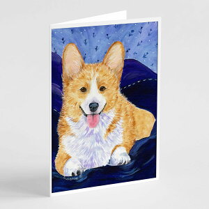 [] Caroline's Treasures R[M[EO[eBOJ[hAtA5C`x7C`i8JEgj [yVCOʔ] | Caroline's Treasures Corgi Greeting Cards with Envelopes, 5" x 7" (8 Count)