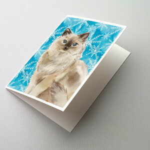 [RDY] [��������] Caroline's Treasures Ragdoll Winter Snowflake Greeting Cards with Envelopes, 5 x 7 (8 Count) [�y�V�C�O�ʔ�] | Caroline's Treasures Ragdoll Winter Snowflake Greeting Cards with Envelopes, 5 x 7 (8 Count)