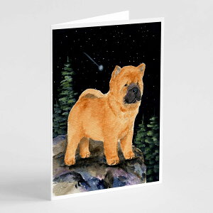 [RDY] [��������] Caroline's Treasures Starry Night Chow Chow �O���[�e�B���O�J�[�h�i�����t���j�A5�C���` x 7�C���`�i8�J�E���g [�y�V�C�O�ʔ�] | Caroline's Treasures Starry Night Chow Chow Greeting Cards with Envelopes,