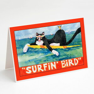 [RDY] [��������] Caroline's Treasures Cat Surfin Bird �O���[�e�B���O�J�[�h�i�����t���j�A5�C���` x 7�C���`�i8�J�E���g [�y�V�C�O�ʔ�] | Caroline's Treasures Cat Surfin Bird Greeting Cards with Envelopes, 5 x 7 (8 Cou