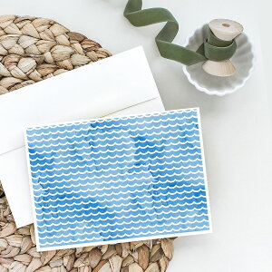 [] r[`̐ʉ̔g̃O[eBOJ[hƕi8 [yVCOʔ] | Beach Watercolor Waves Greeting Cards and Envelopes Pack of 8