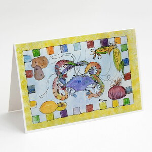 [RDY] [��������] Caroline's Treasures �J�j�̃O���[�e�B���O�J�[�h�A�����t���A5�C���`x7�C���`�i8�J�E���g�j [�y�V�C�O�ʔ�] | Caroline's Treasures Crab Greeting Cards with Envelopes, 5 x 7 (8 Count)