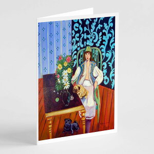 [RDY] [��������] Caroline's Treasures Lady with Her Pug �O���[�e�B���O�J�[�h�i�����t���j�A5�C���` x 7�C���`�i8�J�E���g [�y�V�C�O�ʔ�] | Caroline's Treasures Lady with Her Pug Greeting Cards with Envelopes, 5" x 7" (8