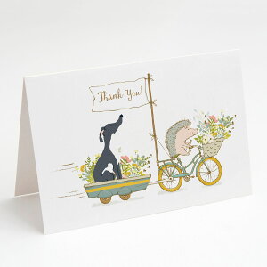 [RDY] [��������] Caroline's Treasures �O���C�n�E���h�E�O���[�e�B���O�J�[�h�i�����t���j�A5�C���` x 7�C���`�i8�J�E���g [�y�V�C�O�ʔ�] | Caroline's Treasures Greyhound Black and White Greeting Cards with Envelop