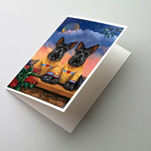 [��������] Caroline's Treasures �X�R�b�e�B �\�E�����C�g �O���[�e�B���O�J�[�h �����t���A5�C���` x 7�C���`�i8���g�j [�y�V�C�O�ʔ�] | Caroline's Treasures Scottie Soulmates Greeting Cards with Envelopes, 5