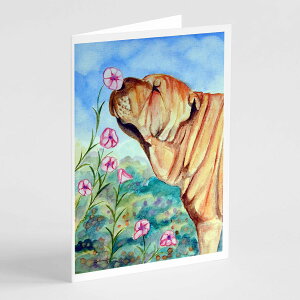 [RDY] [��������] Caroline's Treasures Shar Pei Smell The Flowers �����t���O���[�e�B���O�J�[�h�A5�C���` x 7�C���`�i8���j�B [�y�V�C�O�ʔ�] | Caroline's Treasures Shar Pei Smell The Flowers Greeting Cards with Envelopes, 5
