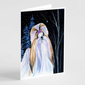 [] Caroline's Treasures Starry Night Shih Tzu Greeting Cards with Envelopes, 5" x 7" (8 Count) [yVCOʔ] | Caroline's Treasures Starry Night Shih Tzu Greeting Cards with Envelopes, 5" x 7" (8 Count)