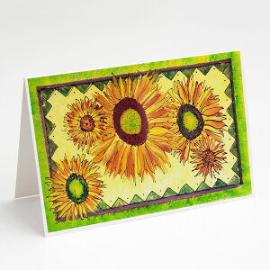 [��������] Caroline's Treasures �ԂЂ܂��̃O���[�e�B���O�J�[�h�A�����t���A5�C���`x7�C���`�i8�J�E���g�j [�y�V�C�O�ʔ�] | Caroline's Treasures Flower Sunflower Greeting Cards with Envelopes, 5" x 7" (8 Co