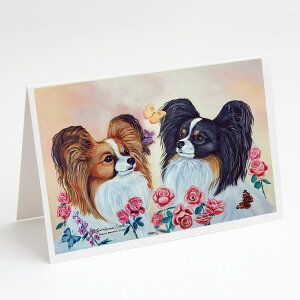 [RDY] [��������] Caroline's Treasures �p�s���� �O���[�e�B���O�J�[�h �����t���A5�C���`x7�C���`�i8�J�E���g�j [�y�V�C�O�ʔ�] | Caroline's Treasures Papillon Greeting Cards with Envelopes, 5" x 7" (8 Count)