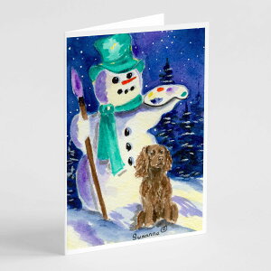 [��������] Caroline's Treasures Artist Snowman with Boykin Spaniel Greeting Cards with Envelopes, 5" x 7" (8 Count) [�y�V�C�O�ʔ�] | Caroline's Treasures Artist Snowman with Boykin Spaniel Greeting Cards with Envelopes, 5" x 7" (8 Count)