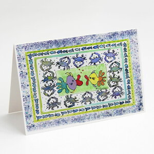 [��������] Caroline's Treasures Kissing Fish �O���[�e�B���O�J�[�h�i�����t���j�A5�C���` x 7�C���`�i8�J�E���g [�y�V�C�O�ʔ�] | Caroline's Treasures Kissing Fish Greeting Cards with Envelopes, 5" x 7" (8 Count)