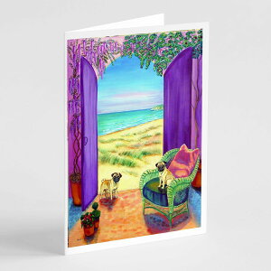 [RDY] [��������] Caroline's Treasures �p�O�O���[�e�B���O�J�[�h�A�����t���A5�C���`x7�C���`�i8�J�E���g�j [�y�V�C�O�ʔ�] | Caroline's Treasures Pug Greeting Cards with Envelopes, 5" x 7" (8 Count)