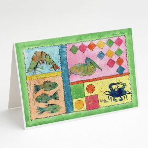 [] Caroline's Treasures Heron Crab Pelican and Shrimp Greeting Cards with Envelopes, 5" x 7" (8 Count) [yVCOʔ] | Caroline's Treasures Heron Crab Pelican and Shrimp Greeting Cards with Envelopes, 5" x 7" (8 Count)