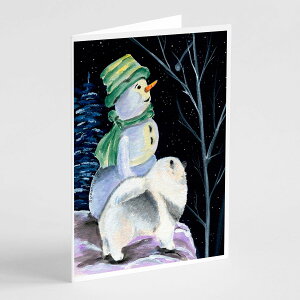 [��������] Caroline's Treasures Snowman with Keeshond Greeting Cards with Envelopes, 5" x 7" (8 Count) [�y�V�C�O�ʔ�] | Caroline's Treasures Snowman with Keeshond Greeting Cards with Envelopes, 5" x 7" (8 Count)