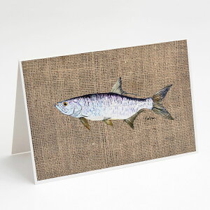 [RDY] [��������] Caroline's Treasures Fish Tarpon Faux Burlap Greeting Cards with Envelopes, 5 x 7 (8 Count) [�y�V�C�O�ʔ�] | Caroline's Treasures Fish Tarpon Faux Burlap Greeting Cards with Envelopes, 5 x 7 (8 Count)