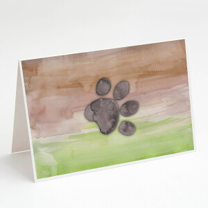[] ̑̐ʉ̃O[eBOJ[hƕ 8 [yVCOʔ] | Dog Paw Watercolor Greeting Cards and Envelopes Pack of 8