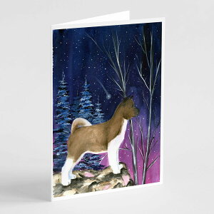 [RDY] [��������] Caroline's Treasures Starry Night Akita Greeting Cards with Envelopes, 5 x 7 (8 Count) [�y�V�C�O�ʔ�] | Caroline's Treasures Starry Night Akita Greeting Cards with Envelopes, 5 x 7 (8 Count)