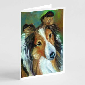 [��������] Caroline's Treasures Sheltie Curiosity �O���[�e�B���O�J�[�h�i�����t���j�A5�C���` x 7�C���`�i8�J�E���g [�y�V�C�O�ʔ�] | Caroline's Treasures Sheltie Curiosity Greeting Cards with Envelopes, 5" x 7" (8